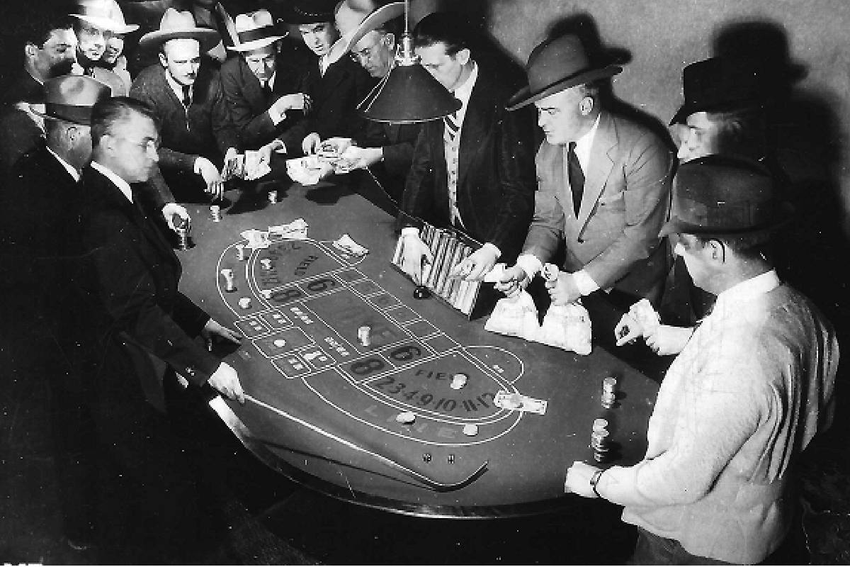 A craps game at Apache Hotel shortly after it opened. (Courtesy, Robert Stoldal Collection.)