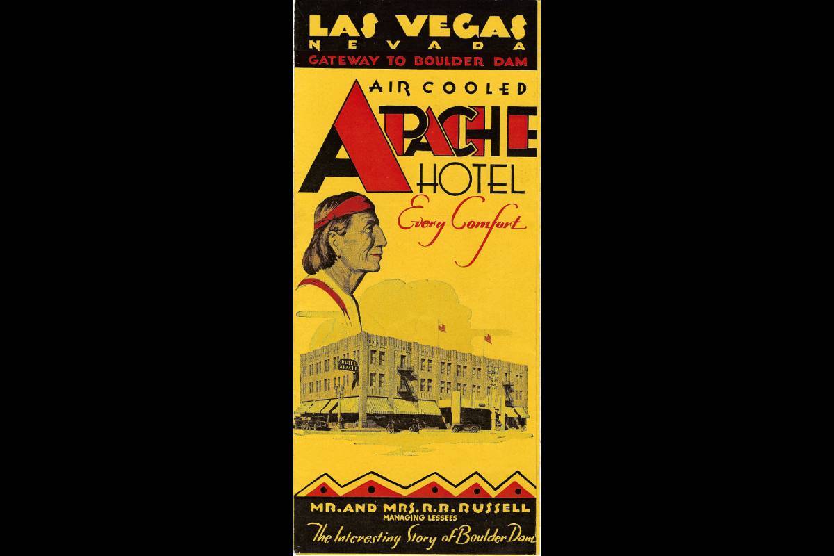 The front of a brochure for the Apache hotel, advertising "every comfort." (Courtesy, Robert St ...