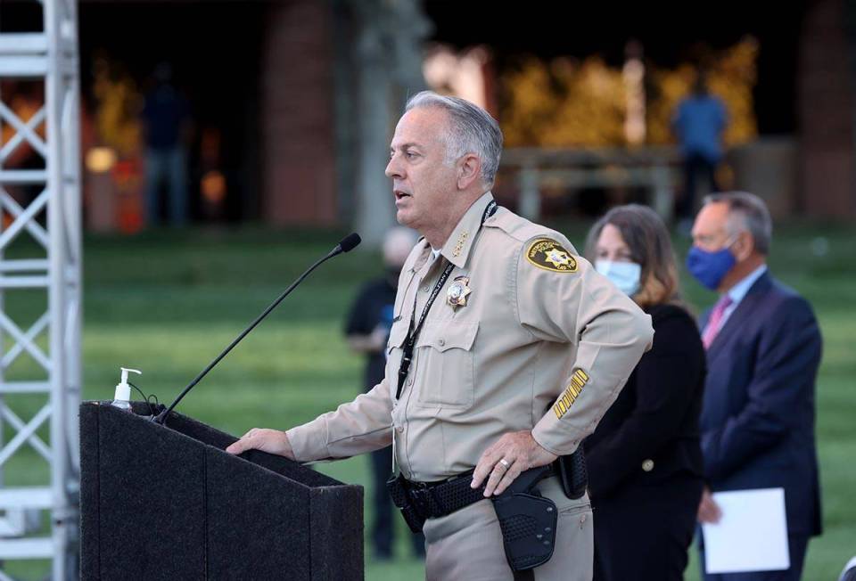 Clark County Sheriff Joe Lombardo announces that the official Route 91 Harvest festival victim ...