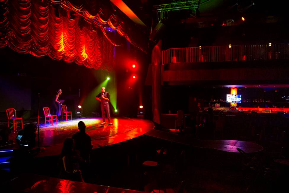 Aussie Heat performers on stage during a dress rehearsal at the Mosaic Theater on the Las Vegas ...