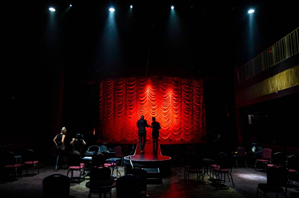 Aussie Heat performers on stage during a dress rehearsal at the Mosaic Theater on the Las Vegas ...