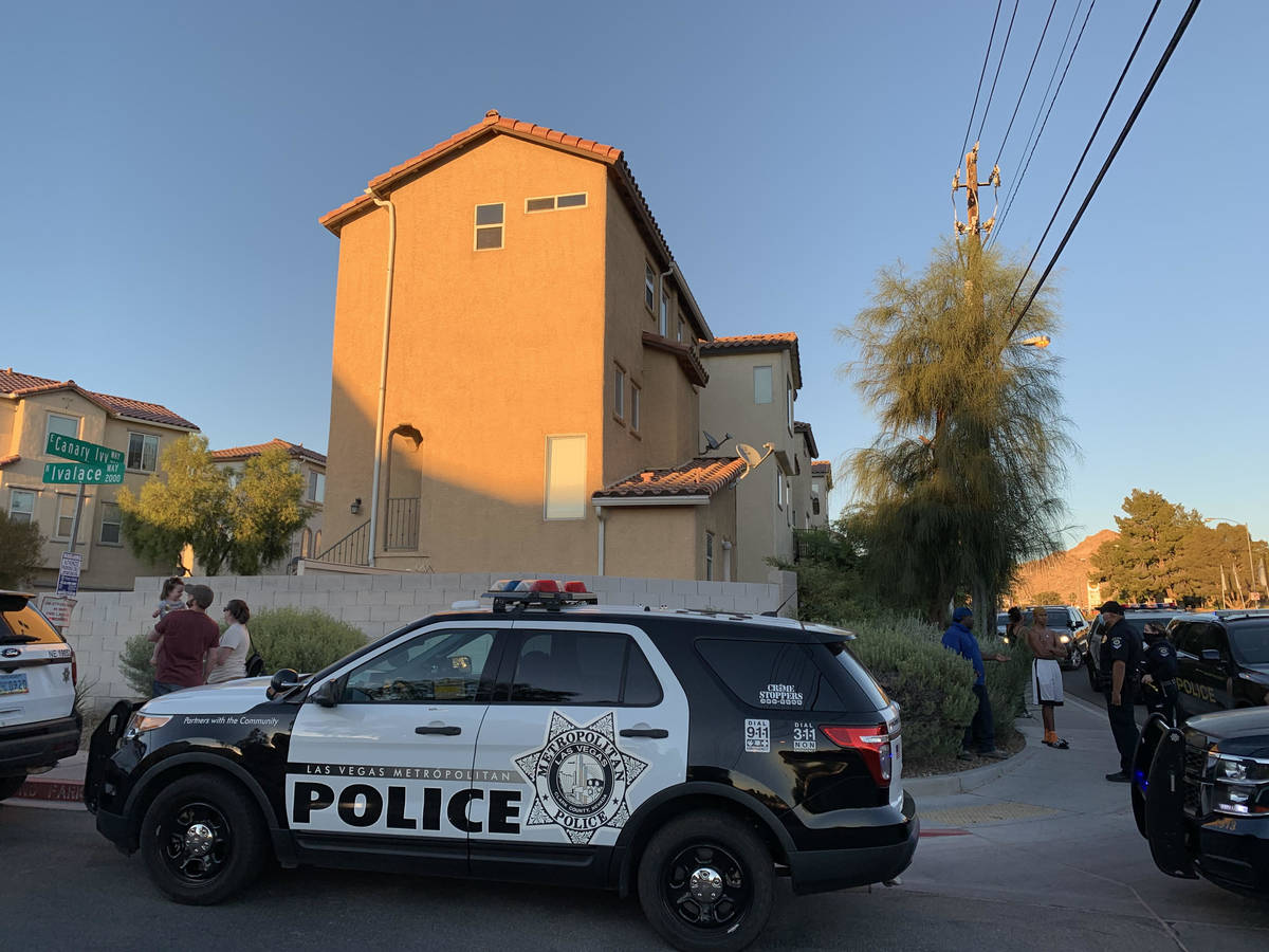 Las Vegas homicide detectives investigate a fatal shooting that left at least one person dead i ...