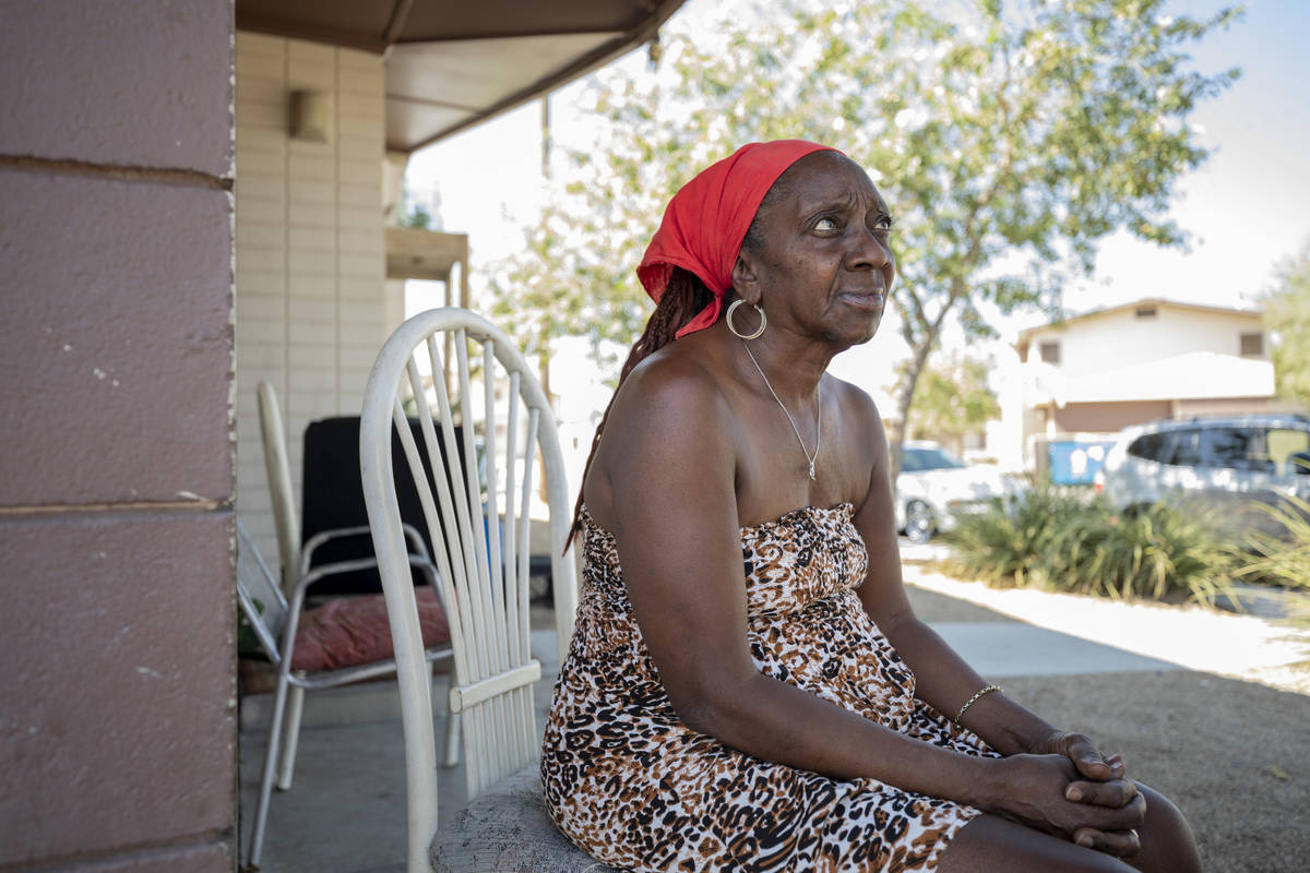 Shellie Ratliff, 64, sits on her porch on Oct, 6, 2020, where she witnessed the scene an invest ...