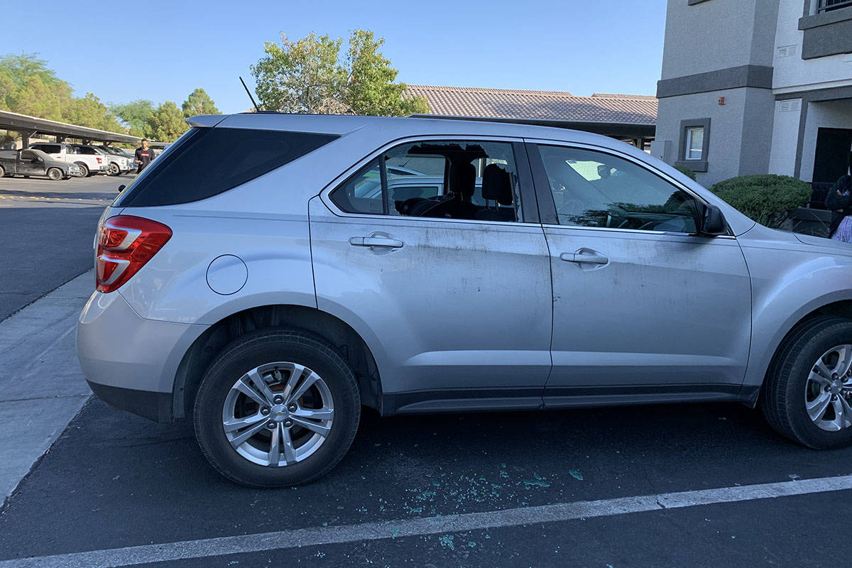 Vehicles are seen damaged Tuesday, Oct. 6, 2020, at Solitude at Centennial apartment complex, 7 ...