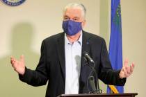 Nevada Gov. Steve Sisolak updates the state's COVID-19 response efforts and lifting of restrict ...