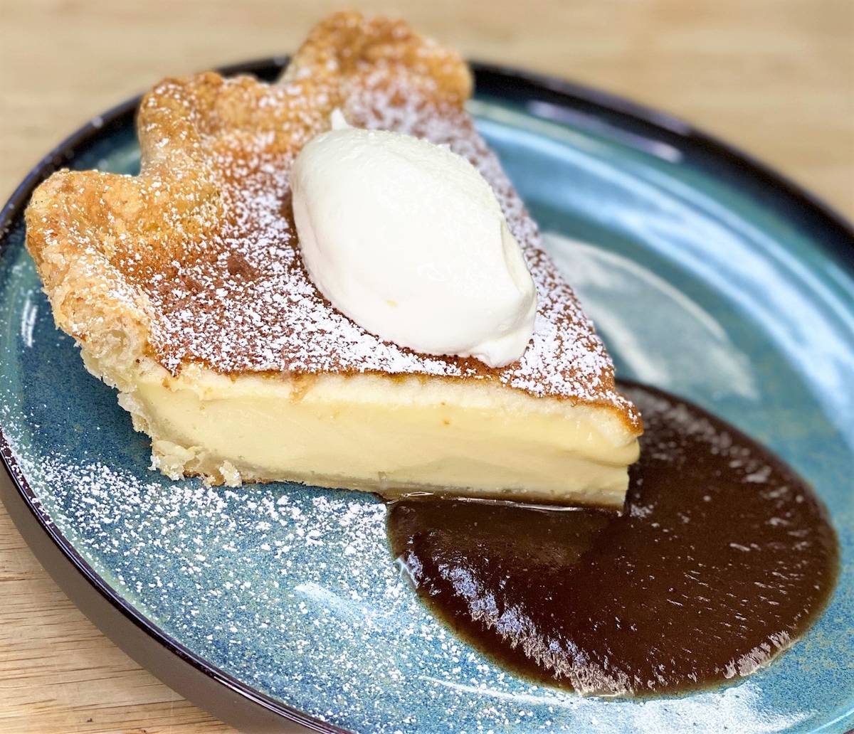 The Pop 'n Pies egg custard pie is available at Sparrow & Wolf. (Sparrow & Wolf)