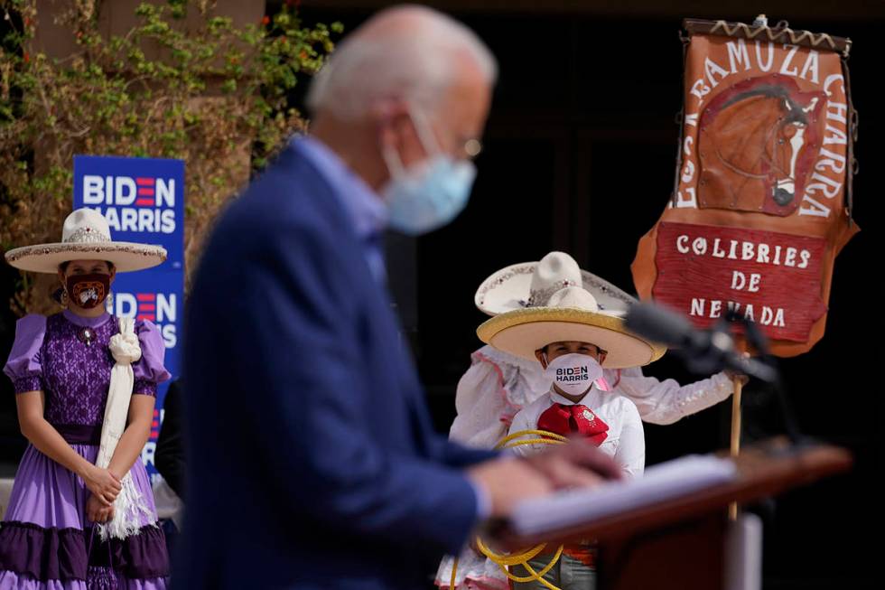 Democratic presidential candidate former Vice President Joe Biden speaks at East Las Vegas Comm ...