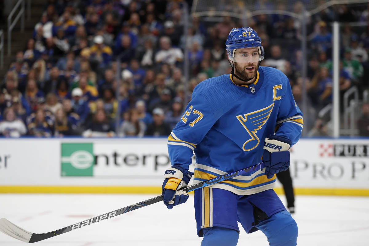 St. Louis Blues' Alex Pietrangelo in action during the third period of an NHL hockey game again ...