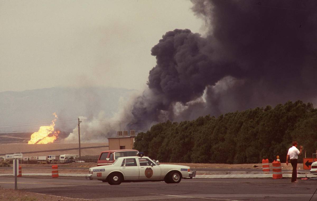 In this May 4, 1988, file photo, black smoke billows from the Pacific Engineering Production Co ...