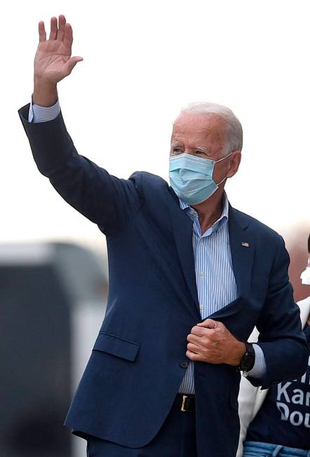Democratic presidential candidate former Vice President Joe Biden arrives for a tour at the Plu ...