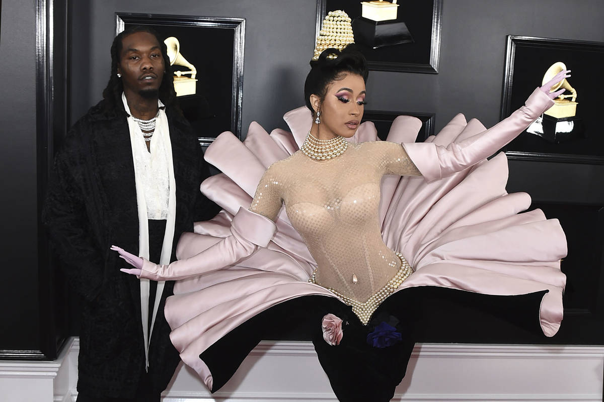 Cardi B arrives at the 61st annual Grammy Awards at the Staples Center on Sunday, Feb. 10, 2019 ...