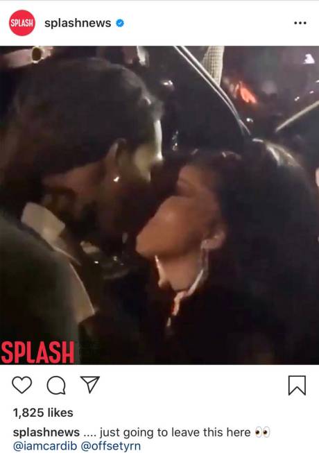 Cardi B and Offset are shown at Cardi's 28th birthday party at Area15 on Saturday, Oct. 10, 202 ...