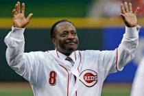 In this Wednesday, April 7, 2010, file photo, Cincinnati Reds Hall of Fame second baseman Joe M ...