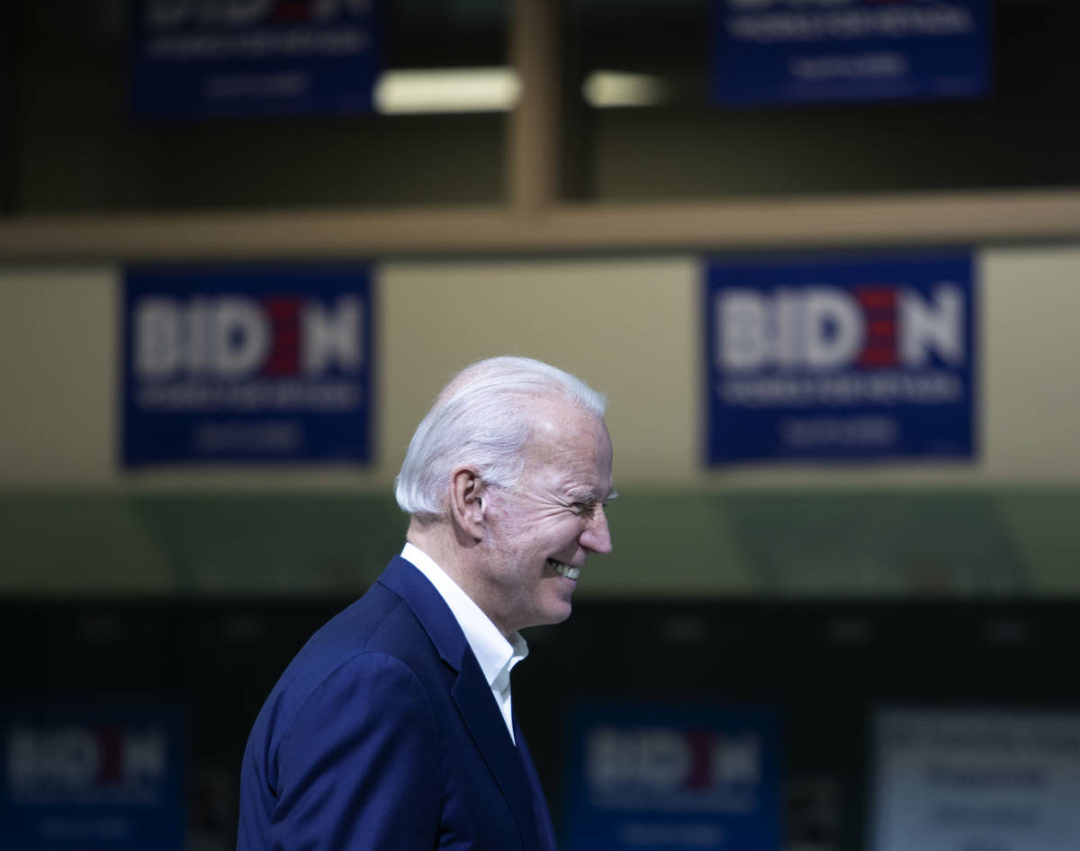 Presidential candidate Joe Biden. (Ellen Schmidt/Las Vegas Review-Journal) @ellenkschmidt_