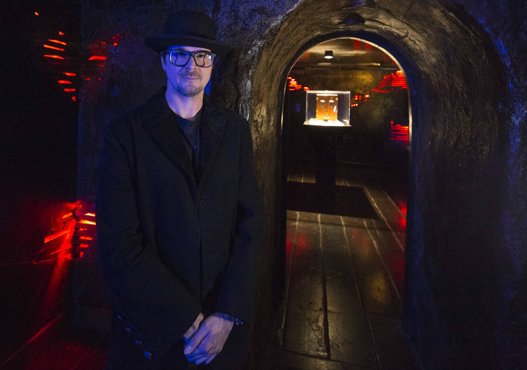 Ghost hunter Zak Bagans poses outside the room holding his Dybbuk Box, known as the worldÕ ...