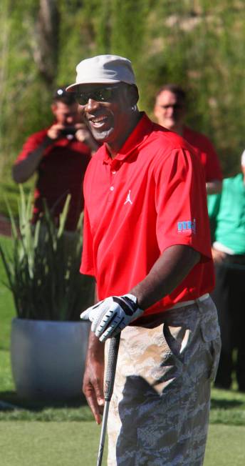 In this April 1, 2011, file photo, Michael Jordan arrives at the first tee of the Shadow Creek ...