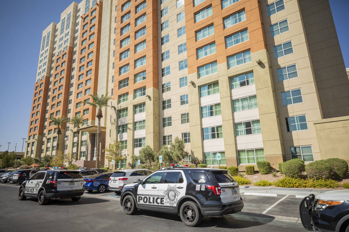 Metropolitan Police Department conducts a homicide investigation in the south central Las Vegas ...