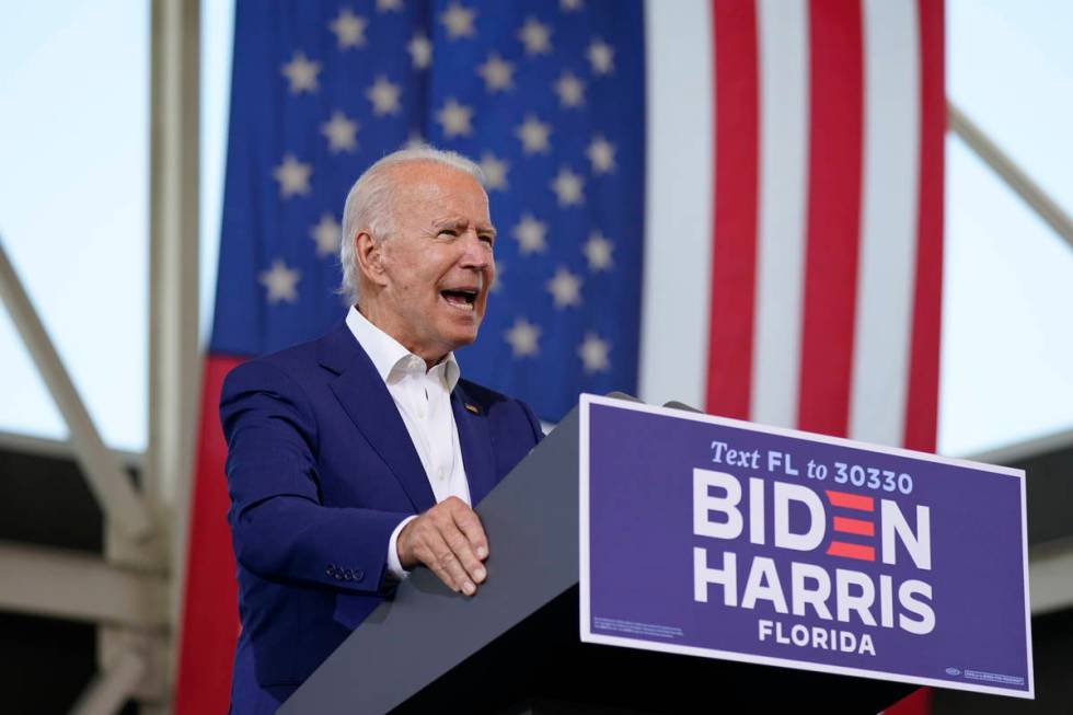 Democratic presidential candidate former Vice President Joe Biden speaks at Miramar Regional Pa ...