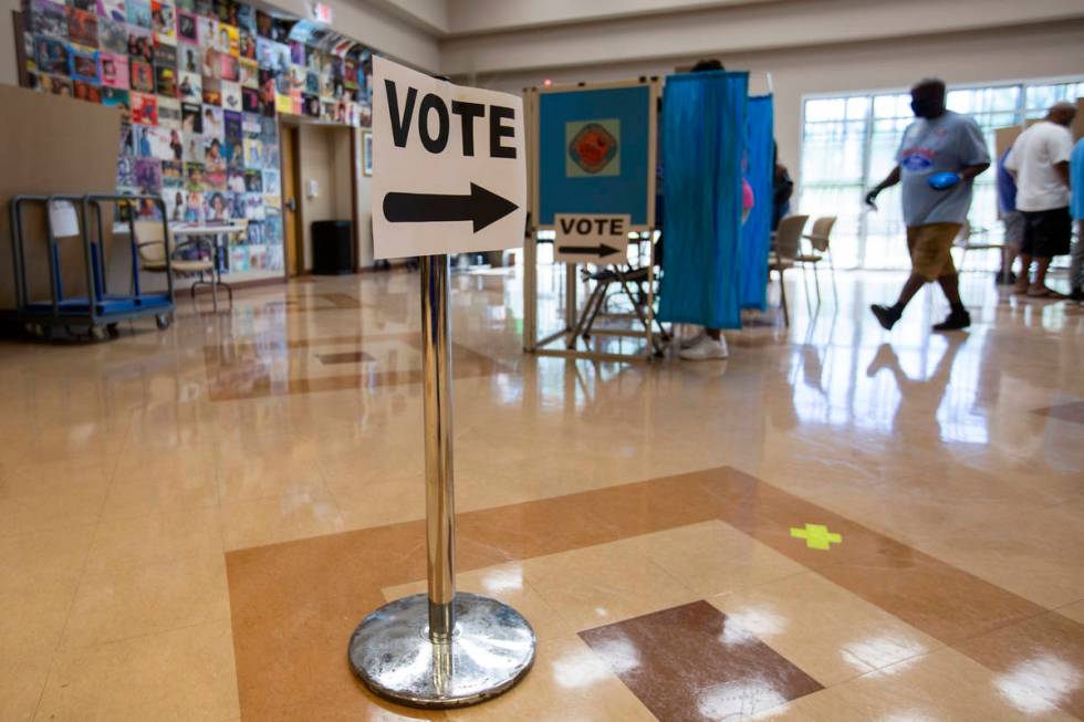 Doolittle Community Center is open for early voting on Saturday, Oct. 17, 2020, in Las Vegas. ( ...