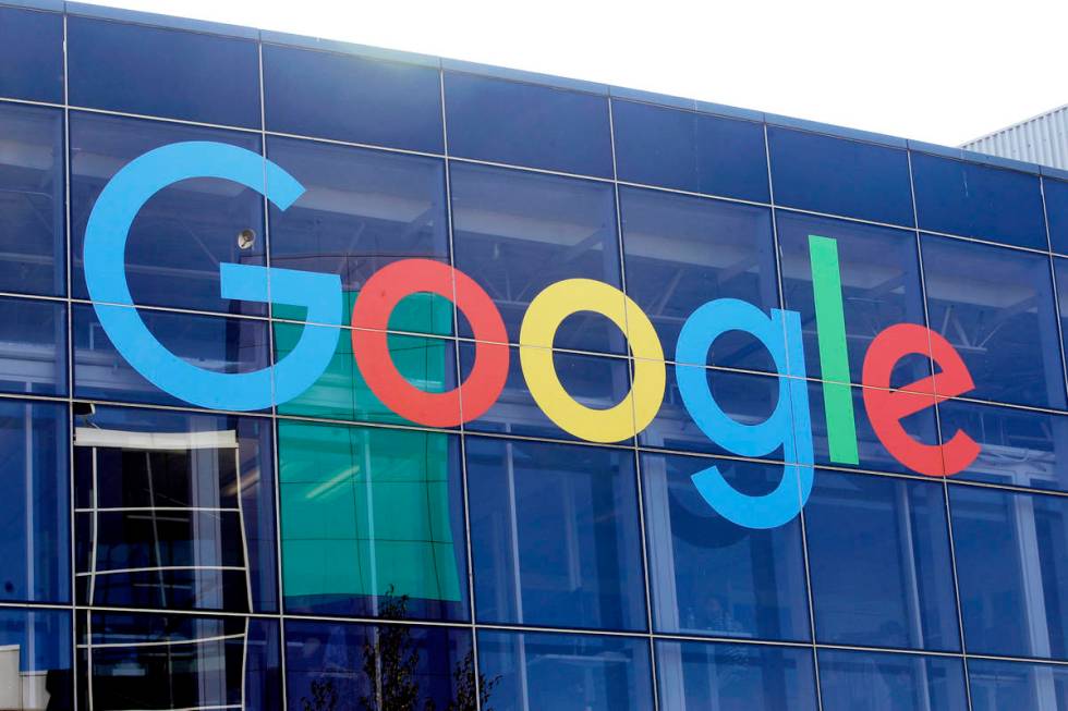 In a Sept. 24, 2019, file photo a sign is shown on a Google building at their campus in Mountai ...