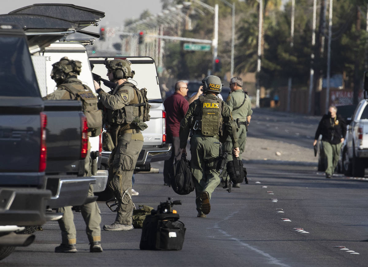 A Metro SWAT unit responded to a barricade situation at the The Suites at 4855 Boulder Highway, ...