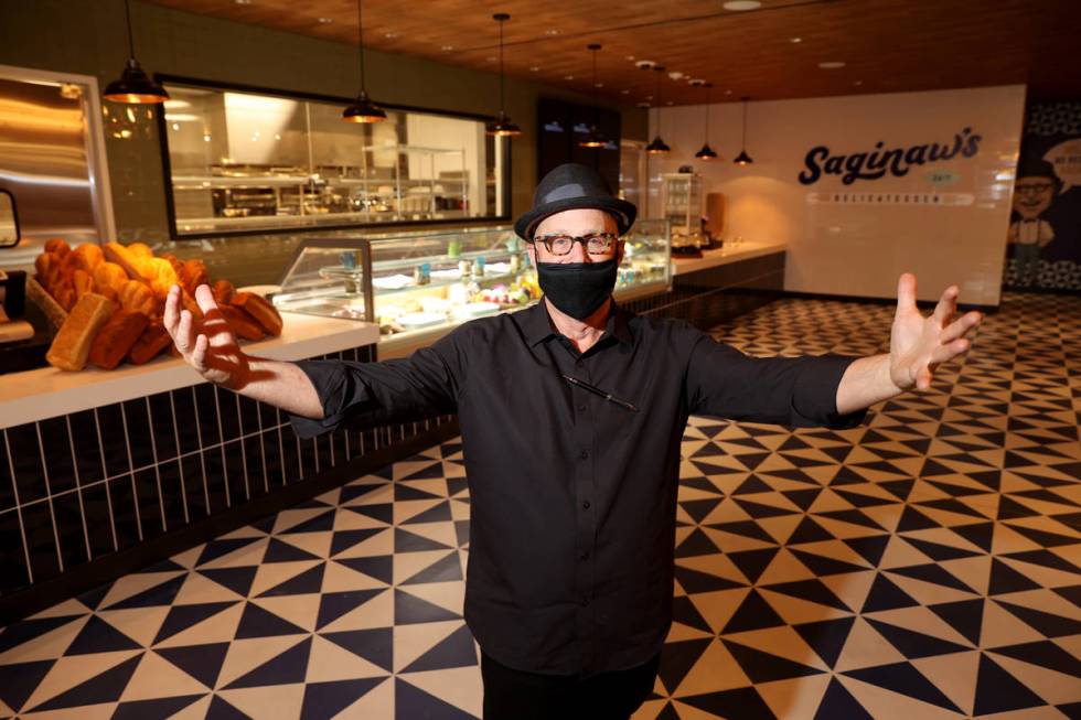 Co-owner Paul Saginaw at Saginaw's Delicatessen during a preview of the downtown resort Monday, ...