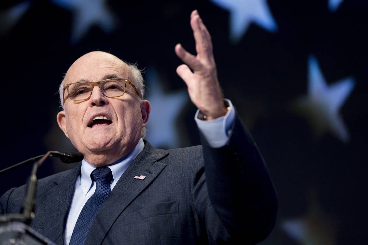 FILE - In this May 5, 2018, file photo, Rudy Giuliani, an attorney for President Donald Trump, ...