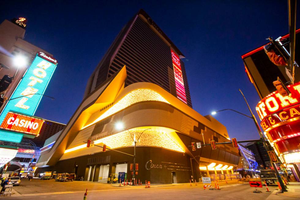 A view of Circa, the first from-the-ground-up casino built in downtown Las Vegas in 40 years, o ...