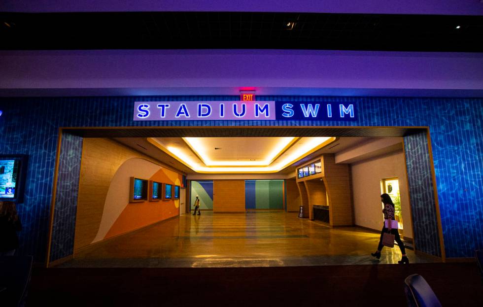 The entrance to Stadium Swim from the second-level casino floor is seen during a tour of Circa, ...
