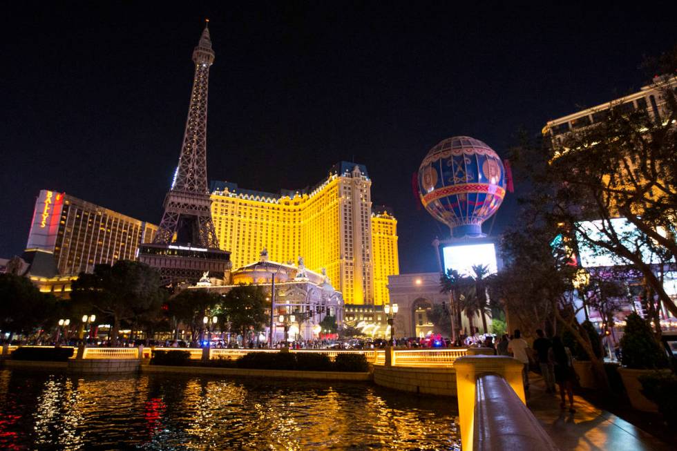 Some of the lights are off at Paris Las Vegas due to a power outage, resulting in a building ev ...