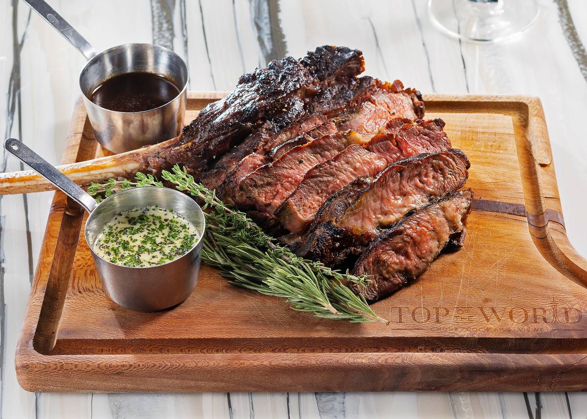 Tomahawk ribeye at Top of the World. (Anthony Mair)
