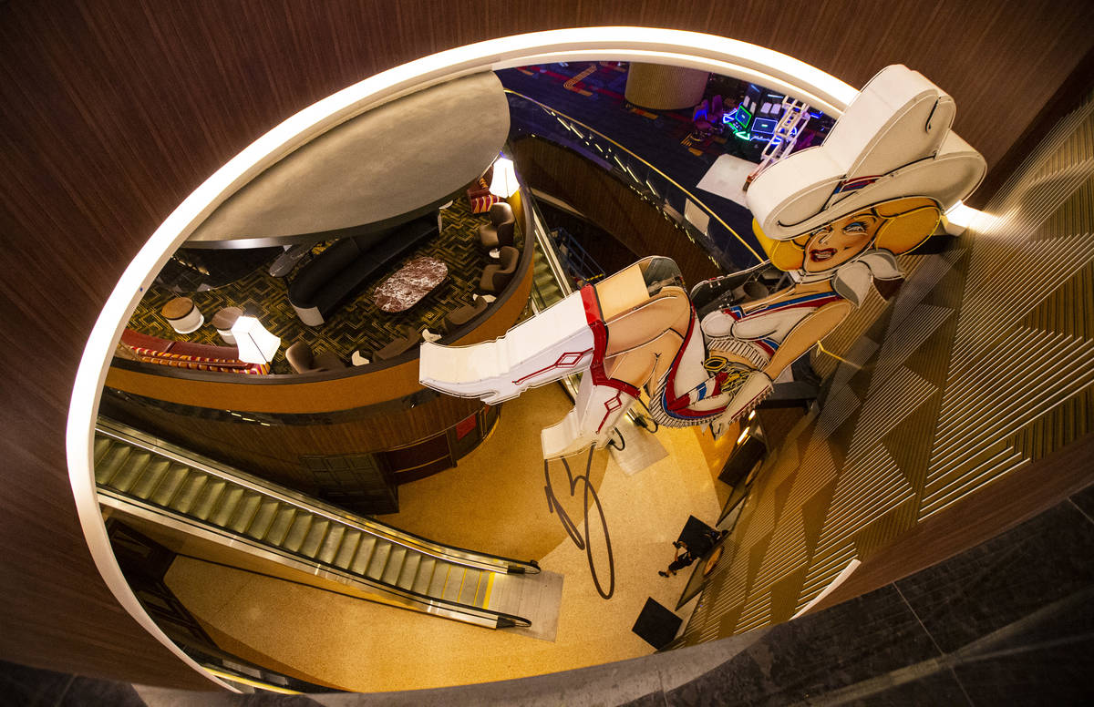 A view of Vegas Vickie from the second-level casino floor during a tour of Circa, the first fro ...