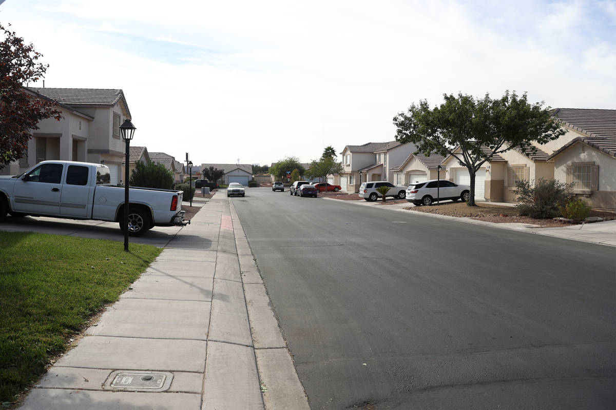 The 3300 block of Park Town Street in North Las Vegas, Saturday, Oct. 24, 2020. A teenage male ...