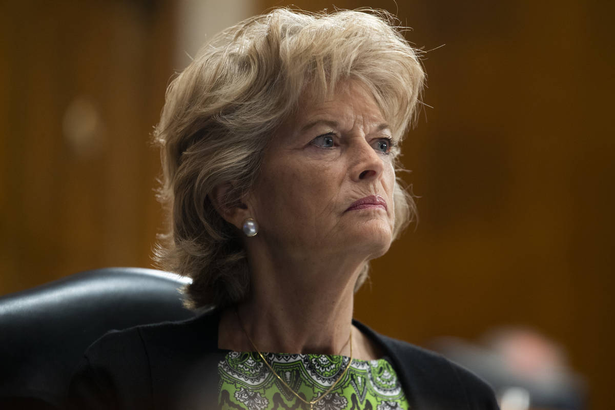 FILE - In this June 23, 2020, file photo Sen. Lisa Murkowski, R-Alaska, listens during a Senate ...