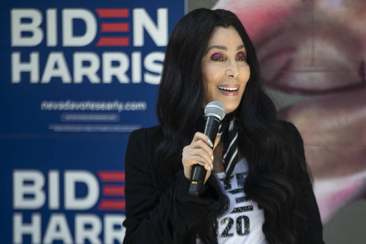 Cher campaigns for Joe Biden and Kamala Harris at an event geared toward the LGBTQ community at ...