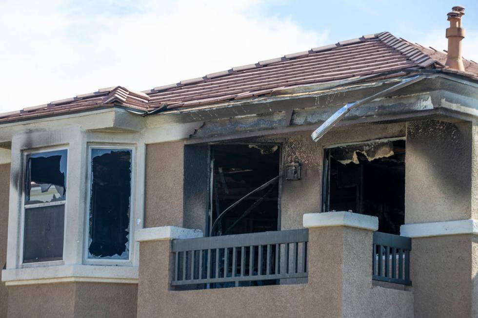 A burned apartment in a complex at 10115 Jeffreys St., near South Eastern Avenue and St. Rose P ...