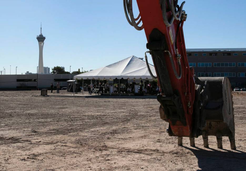 Heavy equipment is seen at the site of the future UNLV School of Medicine's medical education b ...