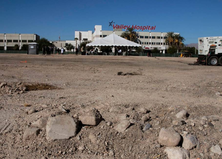 A construction site of the future UNLV School of Medicine's medical education building, is phot ...