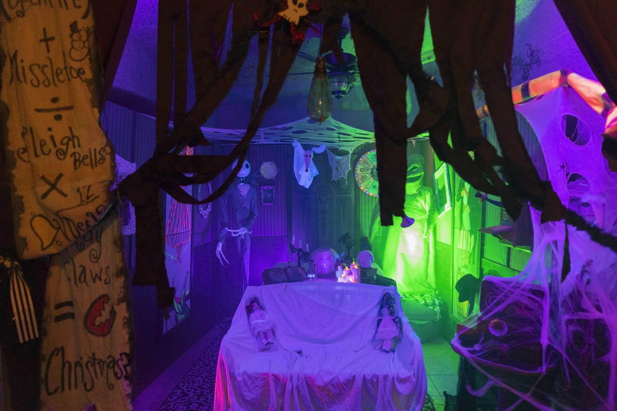 A homemade replica inspired from the Haunted Mansion attraction of Disneyland is seen at the Ga ...