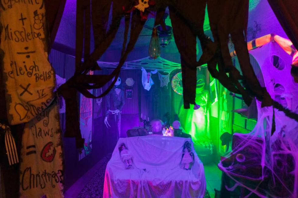 A homemade replica inspired from the Haunted Mansion attraction of Disneyland is seen at the Ga ...