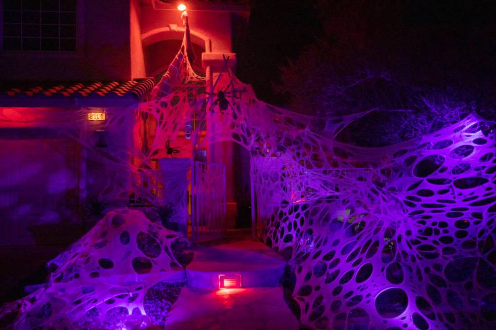 The Garcia home is seen decorated for Halloween on Monday, Oct. 19, 2020, in Las Vegas. (Elizab ...