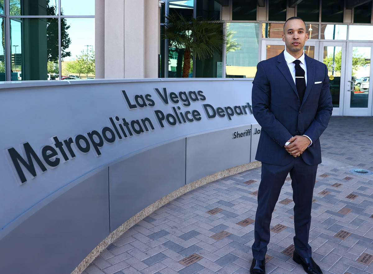 Solomon Coleman, a former officer who is suing the department, poses for a photo outside Metrop ...