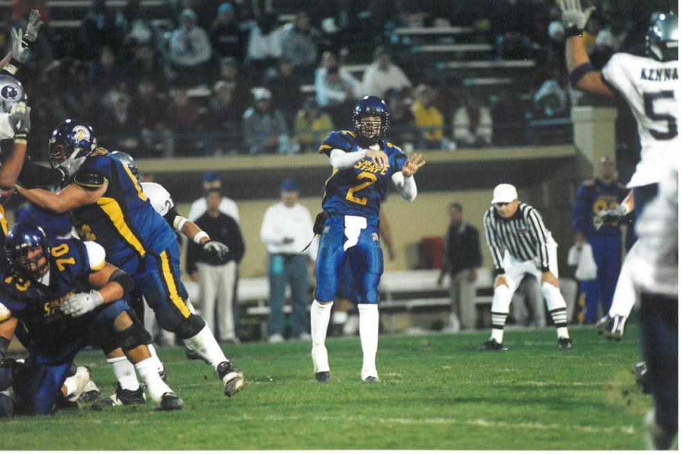 Marcus Arroyo as quarterback for the San Jose Spartans in 2001. (Ron Fried)