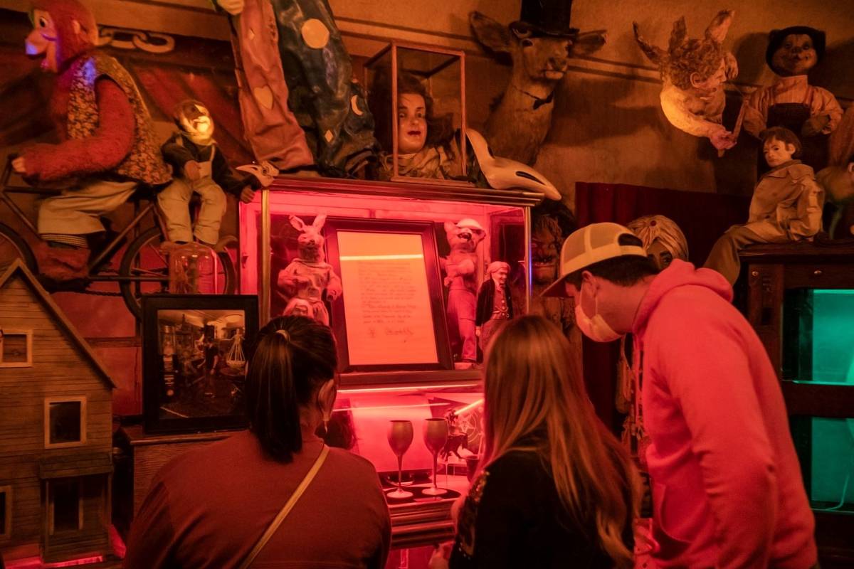 Tourists from Jackson, Georgia, take a tour of Zak Bagans' The Haunted Museum on the eve of Hal ...