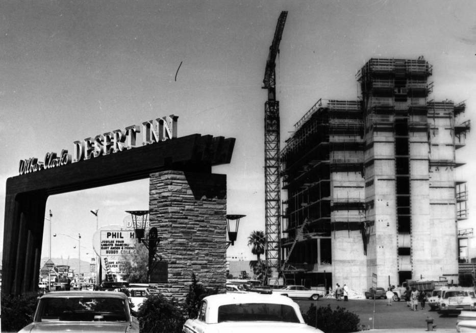 A new high-rise portion of the Desert Inn is going up in 1963. (Las Vegas News Bureau)