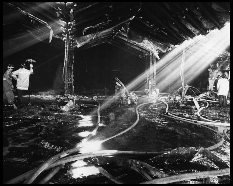This Nov. 21, 1980, file photo shows the aftermath of the MGM Grand hotel fire. (Las Vegas Rev ...