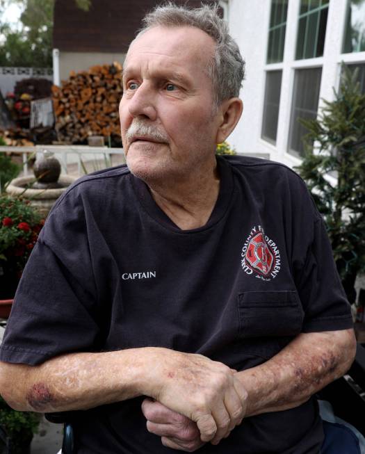 Retired Clark County fire Capt. Stanley Grismanauskas, 73, at his Henderson home on Nov. 6, 202 ...