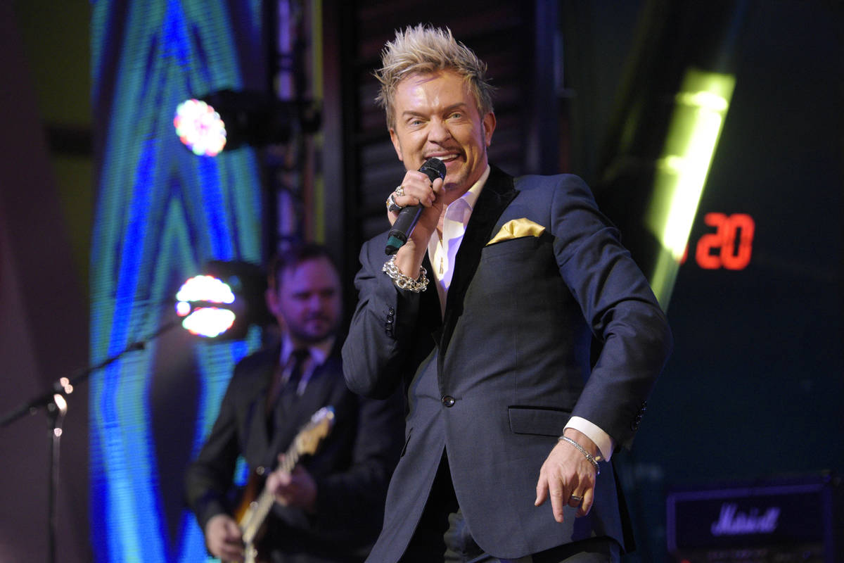 Zowie Bowie performs during New Year's Eve festivities at the Fremont Street Experience Saturda ...