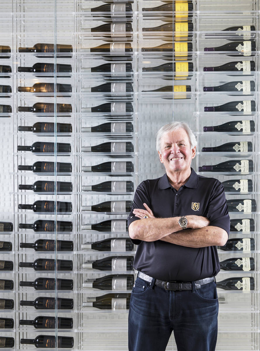 Golden Knights owner Bill Foley in his wine cellar at his home on Wednesday, May 15, 2019, at T ...