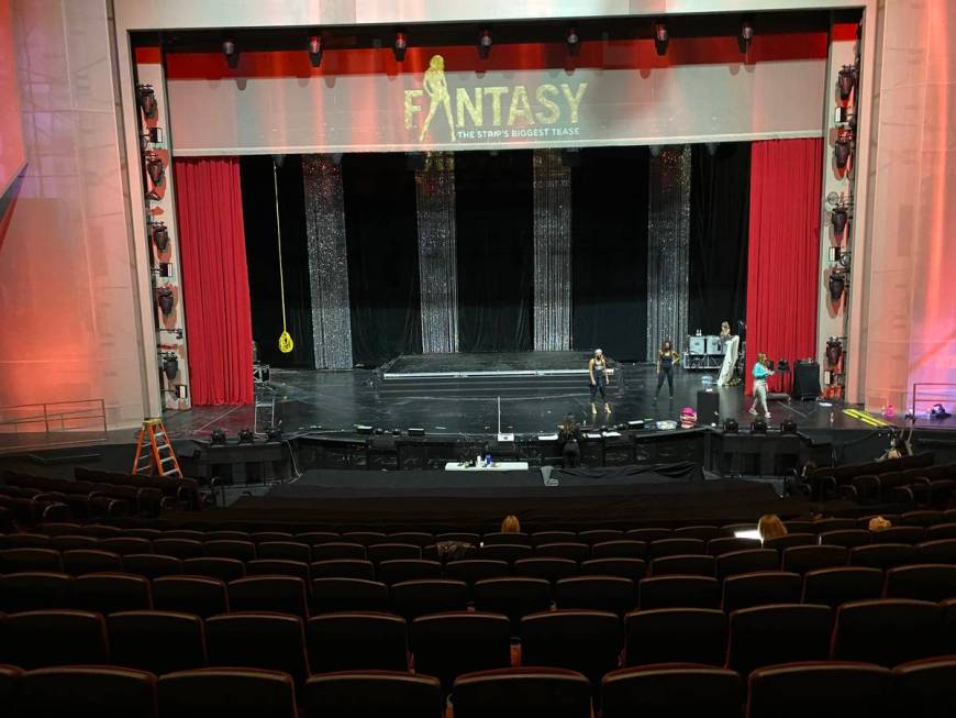 A look at a rehearsal of "Fantasy," which has moved from 350-capacity Atrium Showroom to 1,500- ...